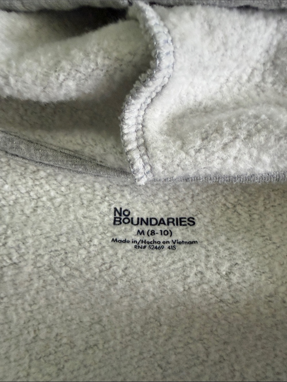 No Boundaries Light Gray Full-Zip Hoodie - Picture 2 of 6